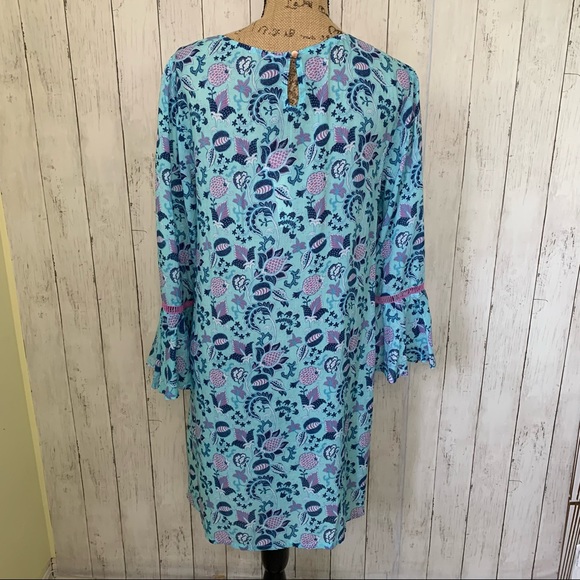 NWT Nanette Lepore Lace-up TatumTunic Coverup with Bell Sleeves Large - Picture 3 of 8